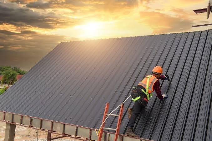 Roof at sunset